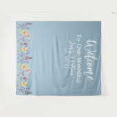 Tenture Elégant Dusty Blue Mariage fond (Devant (Horizontal))
