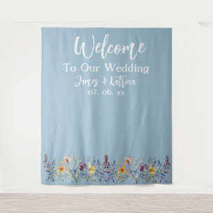 Tenture Elégant Dusty Blue Mariage fond