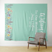 Tenture Elegant Elegant Turquoise Mariage fond (En situation (horizontale))