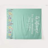 Tenture Elegant Elegant Turquoise Mariage fond (Devant (Horizontal))