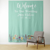 Tenture Elegant Elegant Turquoise Mariage fond (En situation)