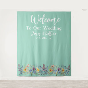 Tenture Elegant Elegant Turquoise Mariage fond