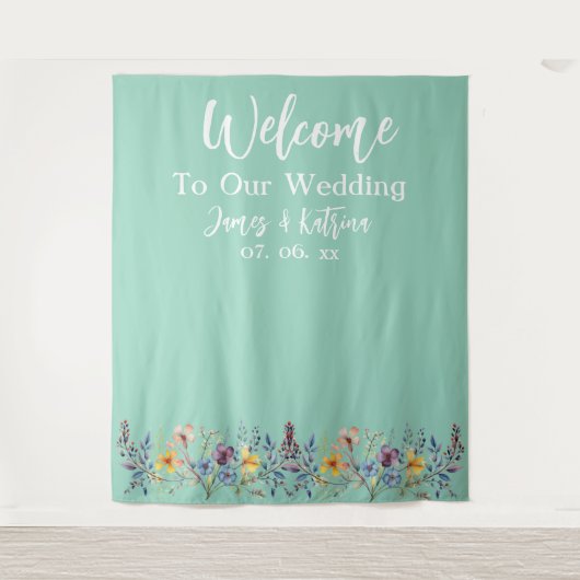 Tenture Elegant Elegant Turquoise Mariage fond (Devant)