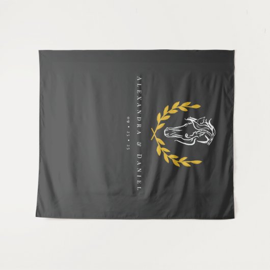 Tenture Elegant Equestrian Wedding Backdrop Tapestry (Devant (Horizontal))