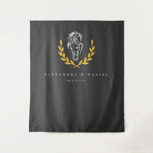 Tenture Elegant Equestrian Wedding Backdrop Tapestry (Devant)