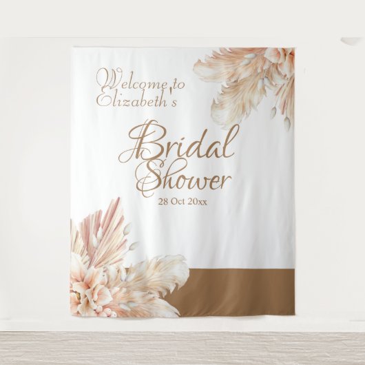 Tenture Élégant et tendance herbe de Pampas blanc marron (Devant)