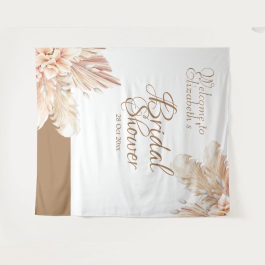 Tenture Élégant et tendance herbe de Pampas l Blanc Marron (Devant (Horizontal))