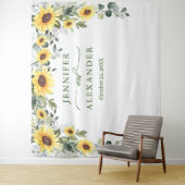 Tenture Elégant Eucalyptus Tournesol fond photo (En situation)