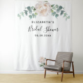 Tenture Élégant eucalyptus verdure blanc pour enterrement  (En situation)