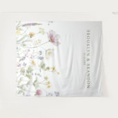 Tenture Élégant Fleur sauvage Pastel Soft Mariage botaniqu (Devant (Horizontal))
