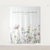 Tenture Élégant Fleur sauvage Pastel Soft Mariage botaniqu (Devant)