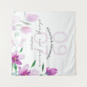 Tenture Elégant Fleur sauvage rose aquarelle Art (Devant (Horizontal))