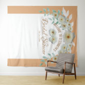 Tenture Élégant fleurs roses blanches mariage floral scrip (En situation (horizontale))