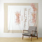 Tenture Élégant floral aquarelle douche de mariée beige (En situation (horizontale))