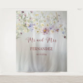 Tenture Elégant Floral Automne M. et Mme Mariage Contexte (Devant)