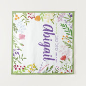 Tenture Elégant Floral Bat mitzvah moderne arrière-plan ph (Devant (Horizontal))