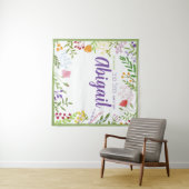 Tenture Elégant Floral Bat mitzvah moderne arrière-plan ph (En situation (horizontale))