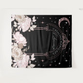 Tenture Élégant Floral Céleste Lune Stars Quinceañera (Devant (Horizontal))