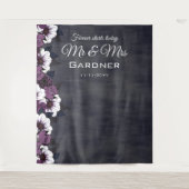 Tenture Elégant floral foncé violet Mariage fond photo (Devant)