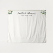 Tenture Elegant Floral Personalized Wedding Backdrop (Devant (Horizontal))