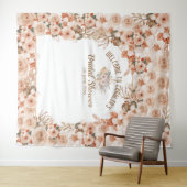 Tenture Élégant floral rose beige shower de mariage (En situation (horizontale))