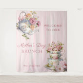 Tenture Elegant Floral Tea party Mother's Day Backdrop (Devant)