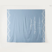 Tenture Elégant fond photo Mariage bleu et blanc (Devant (Horizontal))