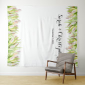 Tenture Élégant | Fond pour photo de mariage | Tulipes ros (En situation (horizontale))