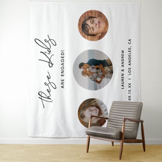 Tenture Elegant Funny Kids Photo Engagement Party Contexte (En situation)