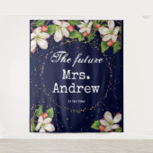 Tenture Elégant futur mme marine bleu floral or parties sc (Devant)