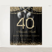Tenture Elegant Gold Diamonds 40th Birthday Party Backdrop (Devant)