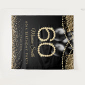 Tenture Elegant Gold Diamonds 60th Birthday Party Backdrop (Devant (Horizontal))