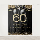 Tenture Elegant Gold Diamonds 60th Birthday Party Backdrop (Devant)