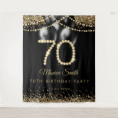 Tenture Elegant Gold Diamonds 70th Birthday Party Backdrop (Devant)