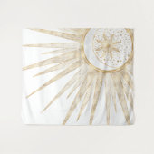 Tenture Elegant Gold Doodles Sun Moon Mandala Design (Devant (Horizontal))