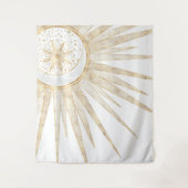 Tenture Elegant Gold Doodles Sun Moon Mandala Design (Devant)