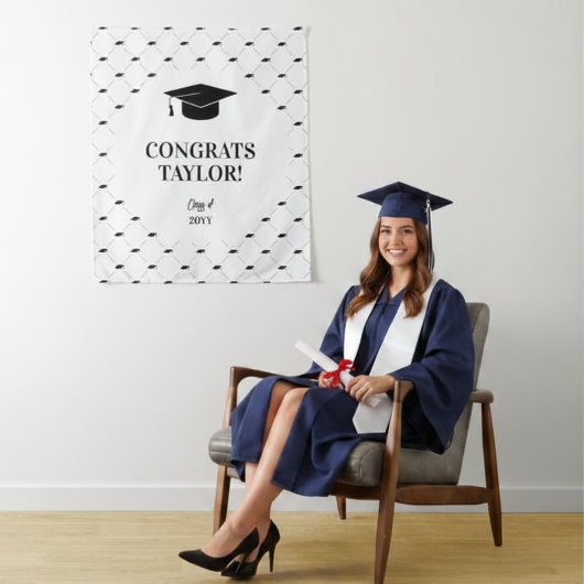 Tenture Elegant Graduation Photo Personalized Backdrop