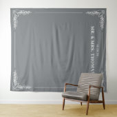 Tenture Elegant Gray Leaf Motions (En situation (horizontale))