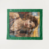 Tenture Elegant Green Math Congratulations Photo Graduate (Devant (Horizontal))