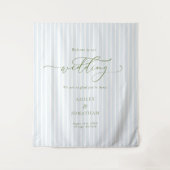 Tenture Elegant Greyish Blue Wedding Backdrop Tapestry (Devant)