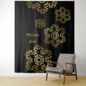 Tenture Elégant Invitation large magnets noir & or (En situation)