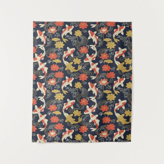 Tenture Elegant Koi Fish and Lotus Pattern (Devant)