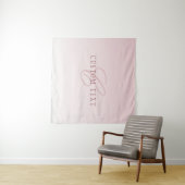 Tenture Élégant lettrage et monogramme | Rose Ombre (En situation (horizontale))