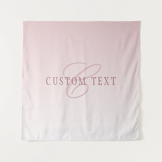 Tenture Élégant lettrage et monogramme | Rose Ombre (Devant)