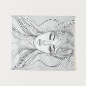 Tenture Elégant Line Art Portrait Moderne Wall Art (Devant (Horizontal))