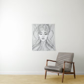 Tenture Elégant Line Art Portrait Moderne Wall Art (En situation)