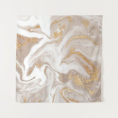 Tenture Elégant marbre beige liquide avec parties scintill (Devant (Horizontal))