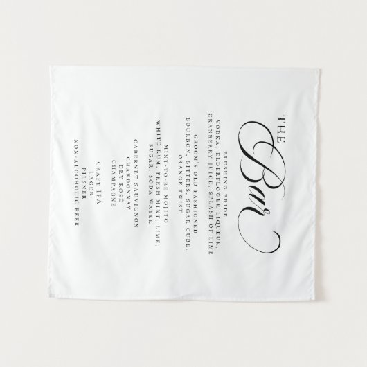 Tenture Élégant Mariage Bar Événement Cocktail Menu (Devant (Horizontal))