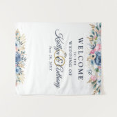 Tenture Elégant mariage Bienvenue aquarelle Floral (Devant (Horizontal))