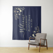 Tenture Elégant Mariage bleu de la marine arrière-plan (En situation)